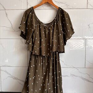By Together Off Shoulder Ruffle Wide Leg Jumpsuit